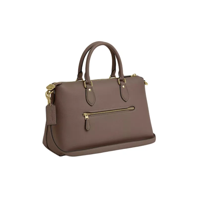 COACH Delicate Pebbled Leather Shoulder Bag Crossbody Bag Handbag Large Size Women's Dark Stone Color-1