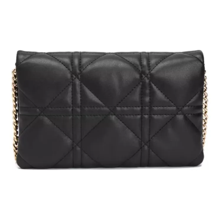 Why Split Cow Leather With Artificial Leather Crossbody Bag, Shoulder Bag Medium Size Women's Black/Ecru-6