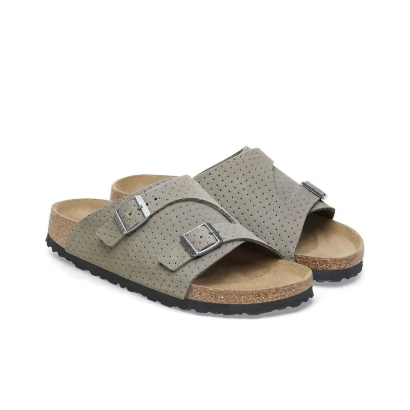 Birkenstock Zurich Slide Slippers Unisex Gray Regular-3