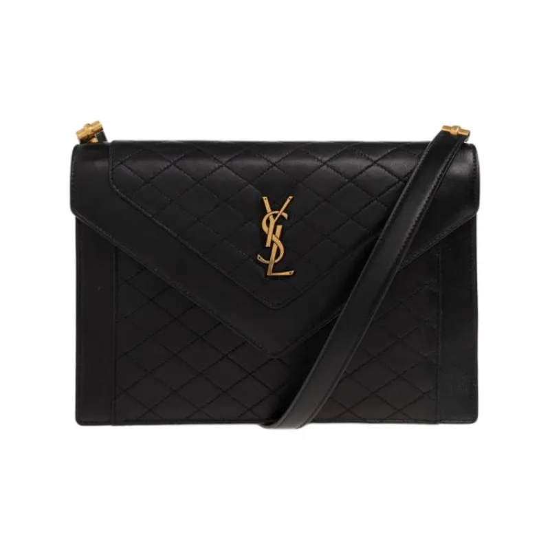 SAINT LAURENT Lambskin Crossbody Bag, Shoulder Bag Women's Black-0