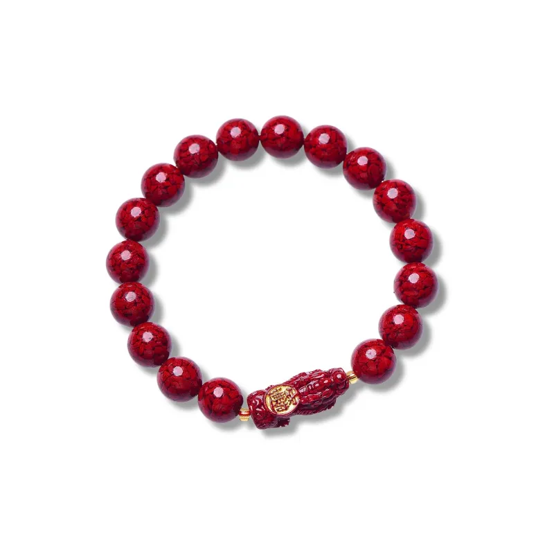 Gu He Reconstructed Cinnabar Jade Bracelets Unisex-4