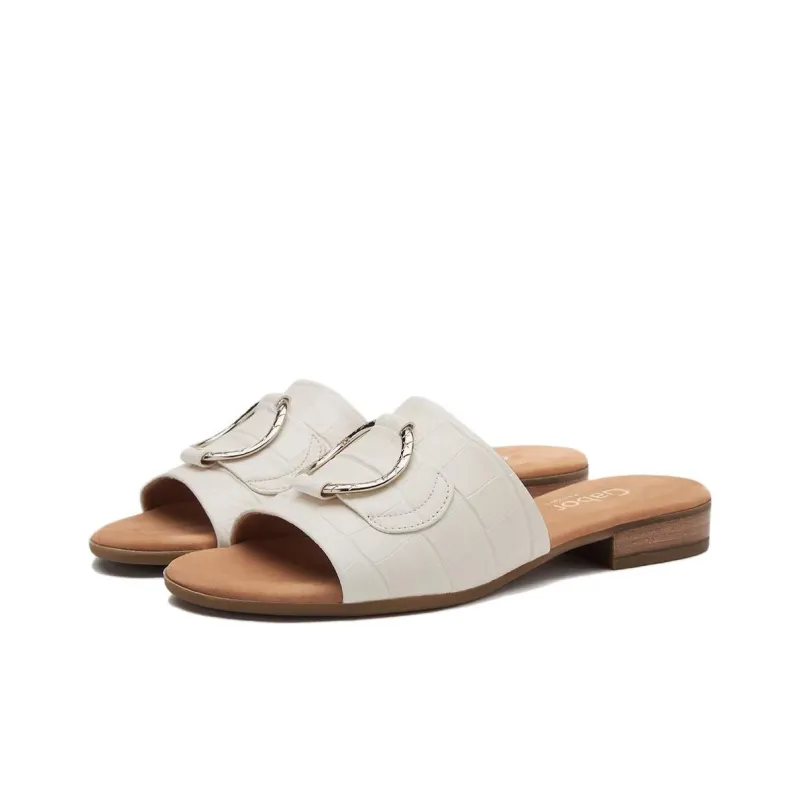 Gabor Slide Slippers Women's White-2