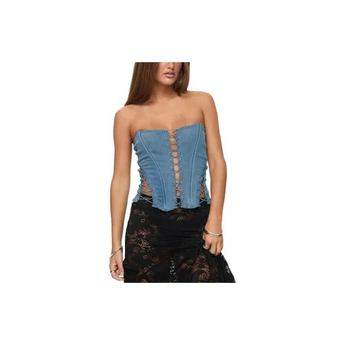 PRINCESS POLLY Strapless Tops Women's DENIM MED WASH/Midwashing Cowboys