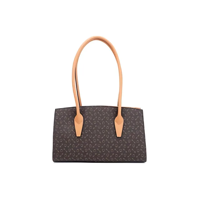 Why Artificial Leather Handbag Shoulder Bag Large Size Women's Coffee-3