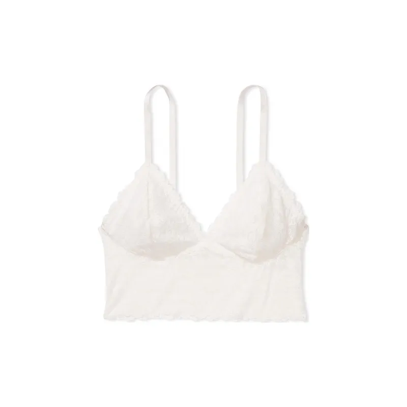 Victoria's Secret PINK BRALETTES & BRA TOPS WINK LONGLINE BRALETTE / CW Bra Women's Coconut White-0