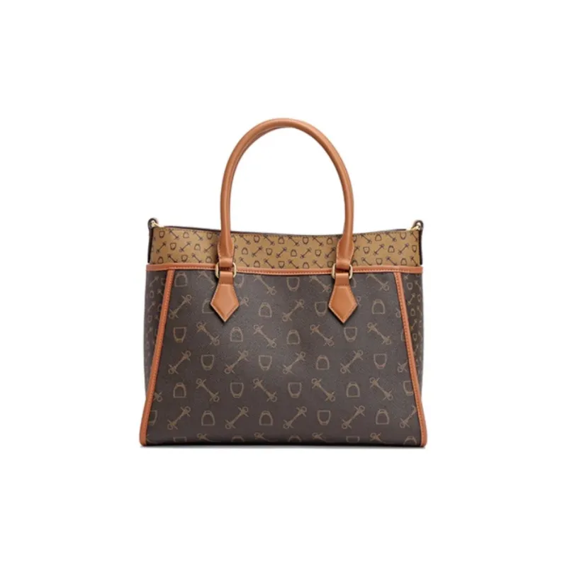 Why Artificial Leather Tote Bag Shopping Bag Handbag Shoulder Bag Crossbody Bag Large Size Women's Coffee With Caramel-2