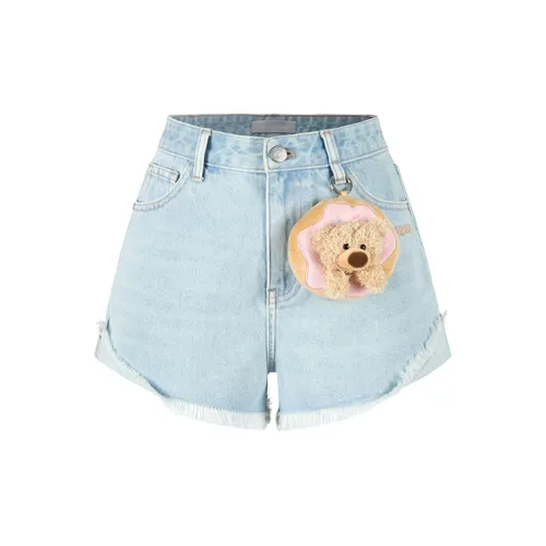 13 DEMARZO Denim Shorts Women's Light Blue