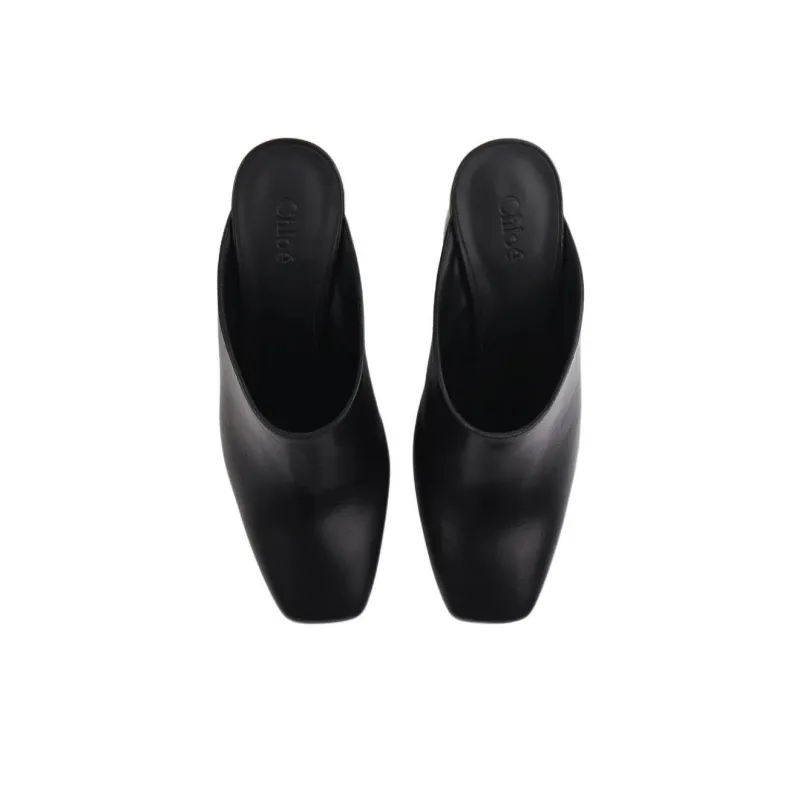 Chloe Closed Toe Slippers 9.5cm Women's Black-3
