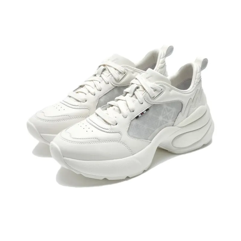 FILA Drop Anti Slip Wear Resistant Low Top Chunky Sneakers Women's Snow White-1