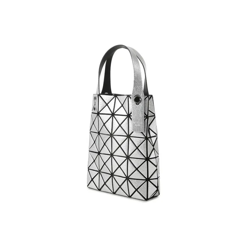 ISSEY MIYAKE PLATINUM COFFRET Polyurethane Handbag Women's Silver-1