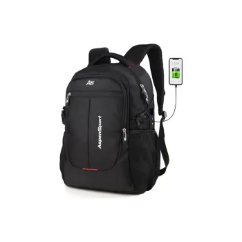 Aspen Sport Repellent Oxford Cloth Backpack Regular Unisex Black