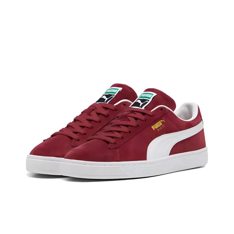 PUMA Suede Anti Slip Wear Resistant Low Top Skateboard Shoes Unisex Red-3