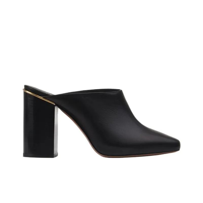Chloe Closed Toe Slippers 9.5cm Women's Black-1