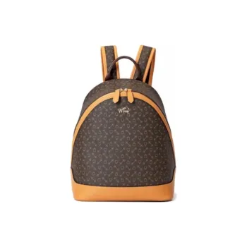 Why Artificial Leather Backpack Large Size Women's Coffee/Apricot