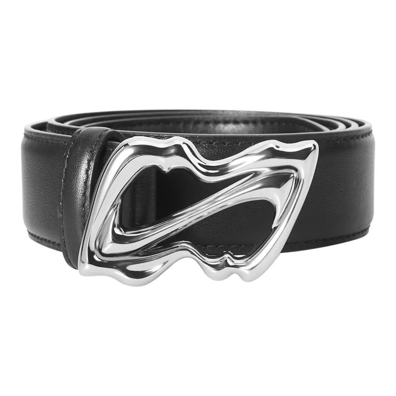OMTO Little Cyclone Cut Out Y2K Pin Buckle Trendy Versatile Individual Casual Leather Belts Unisex 105cm-3