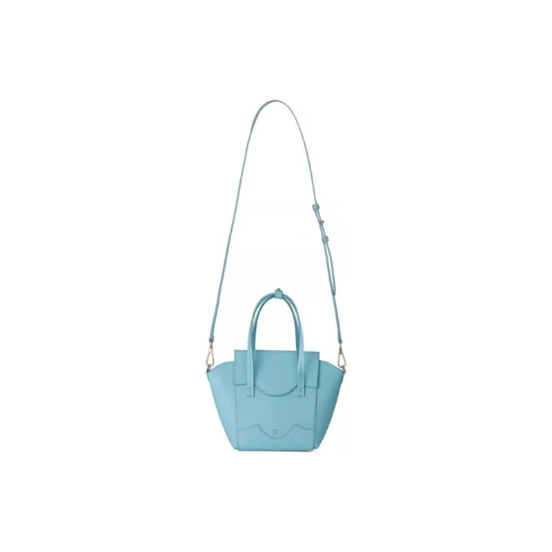 ANNALOCH Cow Leather Handbag Medium Size Women's Black/Milk Peach/Ice Blue/Amethyst/Flamingo Pink-6