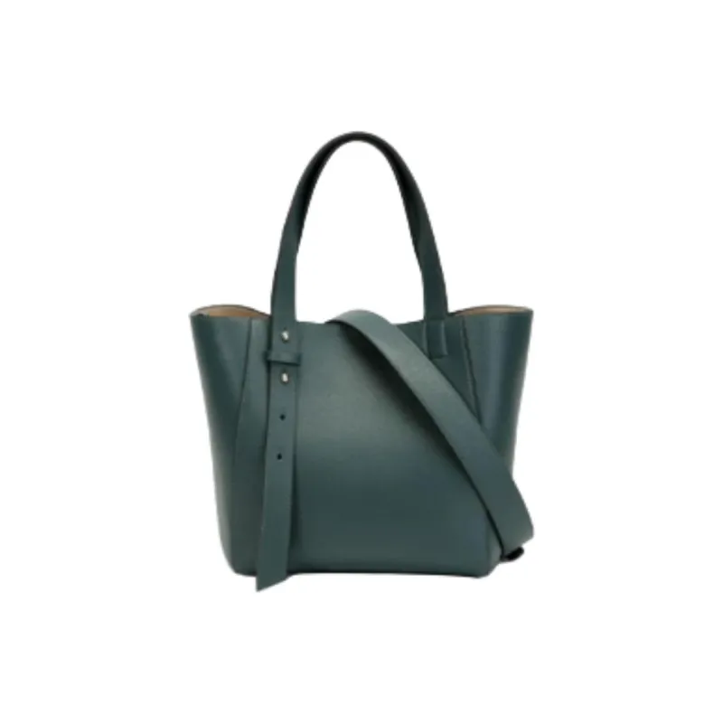 Why Cow Leather Shoulder Bag, Crossbody Bag, Handbag Small Size Women's Gray/Pink/Jasper/Tea Green-9