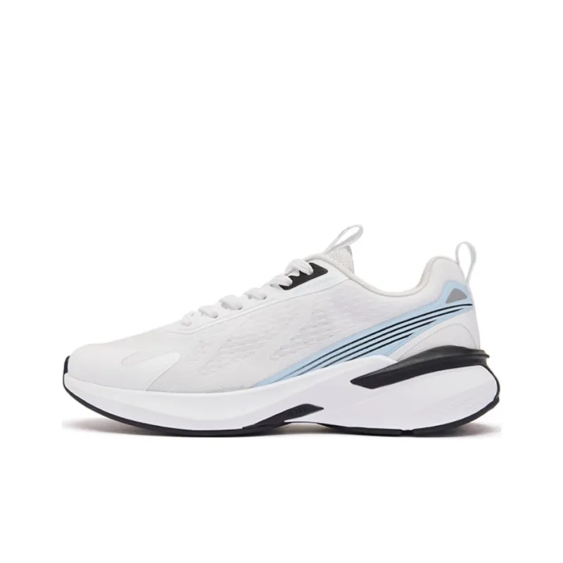 QIAODAN Cushioning Lightweight Low Top Running Shoes Men's White Blue-0