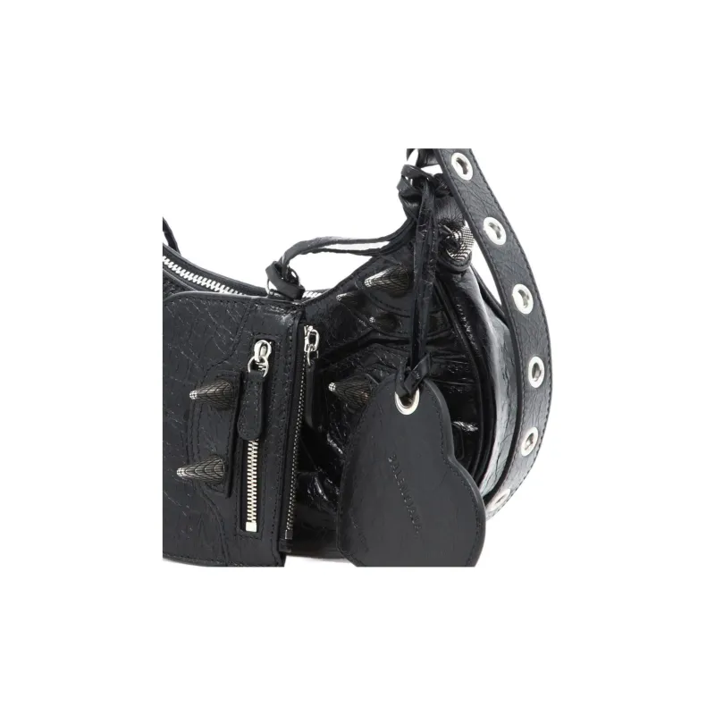 Balenciaga Le Cagole Lambskin Crossbody Bag, Shoulder Bag Mini Women's Black-4