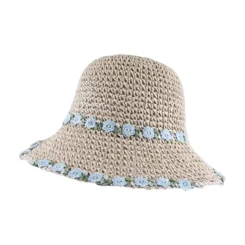 EEEENO Paper Reed Bucket Hats Women's