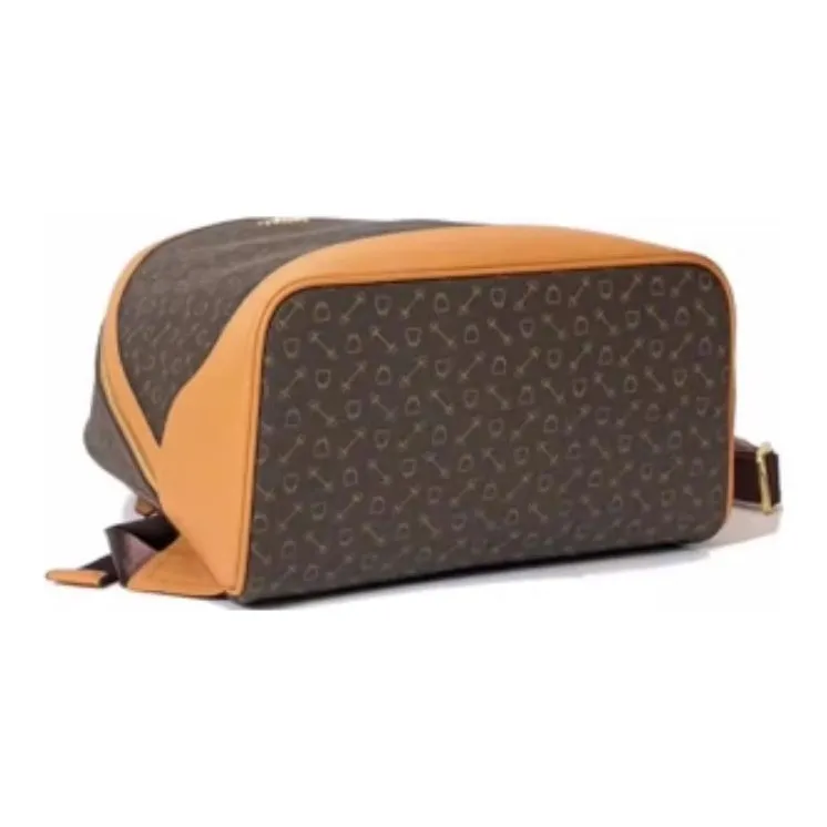 Why Artificial Leather Backpack Large Size Women's Coffee/Apricot-3