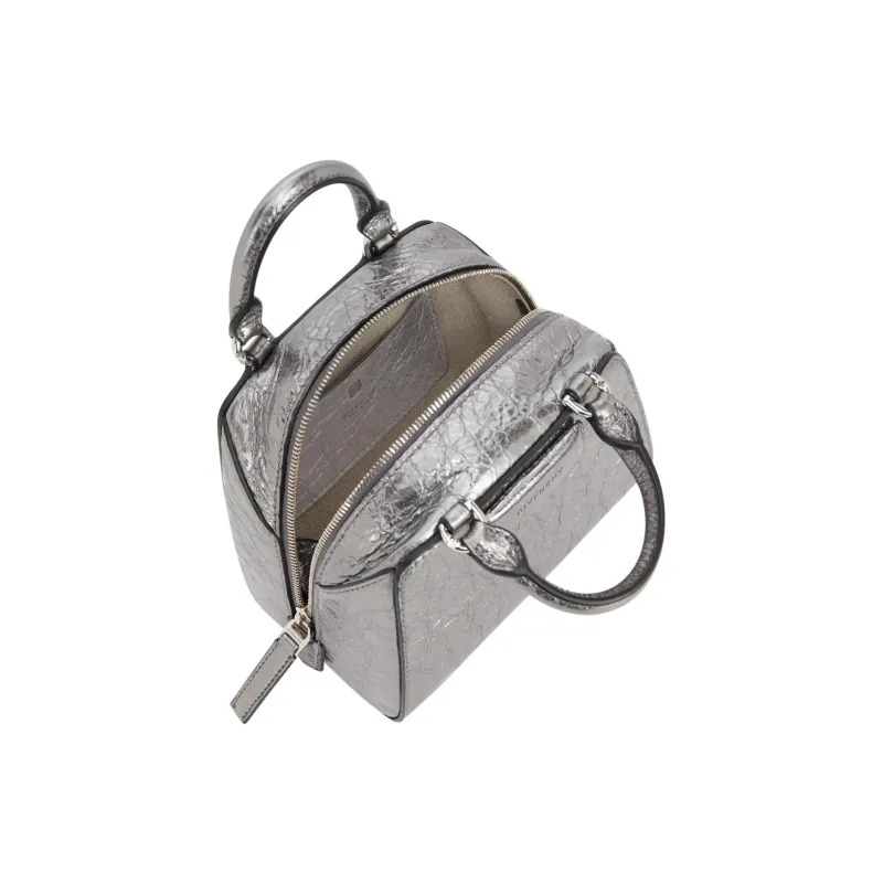 GIVENCHY Antigona Laminated Lambskin Shoulder Bag, Crossbody Bag, Handbag Women's Silver Gray-2