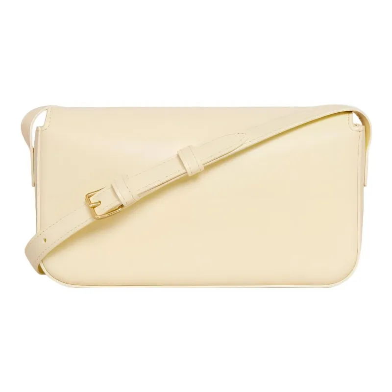 CELINE Triomphe Shiny Cow Leather Crossbody Bag Shoulder Bag Women's Light Yellow/Light Yellow-2