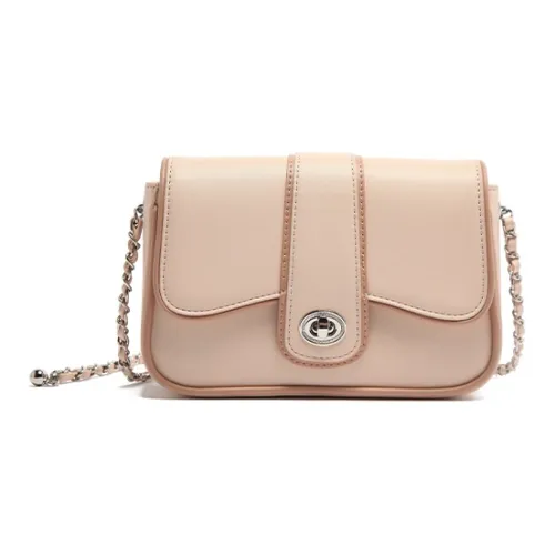 MICOCAH PU Shoulder Bag Women's Lotus Pink/Milkshake White