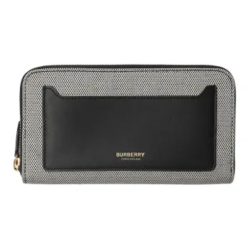 Burberry Cotton Wallet Large Size Women's Black