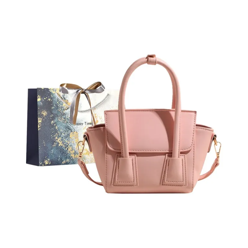 Iman's House PU Shoulder Bag Women's Pink/Ecru/Gray/Black-0
