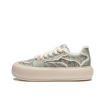 LiNing Puff Platform Anti Slip Wear Resistant Low Top Skateboard Shoes Women's Green