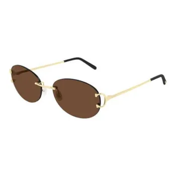 Cartier Logo-plaque Oval-frame Sunglasses