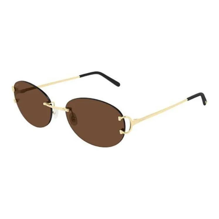 Cartier Logo plaque Oval frame Sunglasses-0
