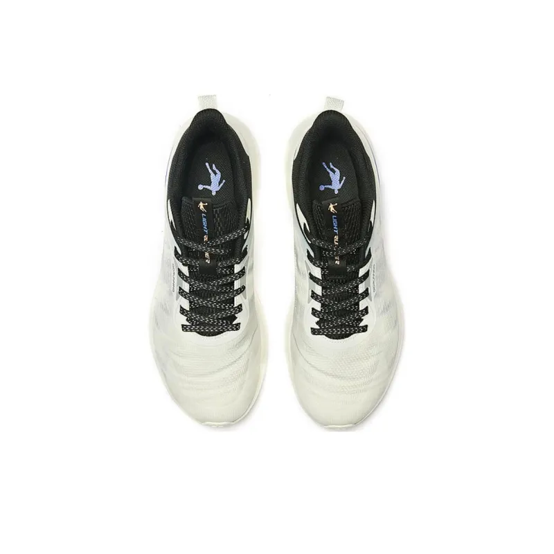 QIAODAN Cushioning Lightweight Low Top Running Shoes Men's White Black Blue-2