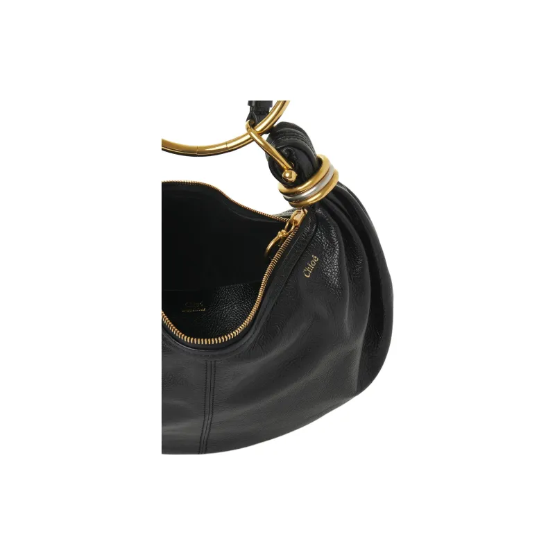 Chloe Calfskin Portable Crossbody Bag Shoulder Bag Small Size Women's Black-2