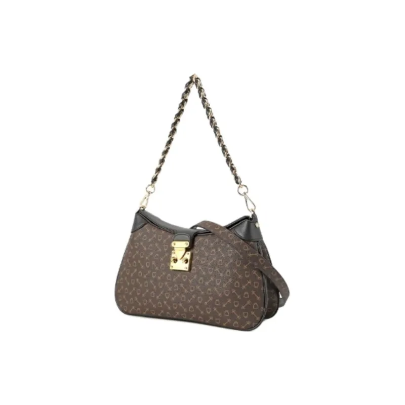 Why Artificial Leather Handbag, Shoulder Bag Medium Size Women's Milk Tea/Coffee & Black-7