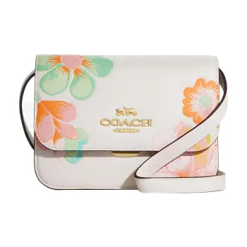 COACH Brynn Pebbled Leather Small Square Bag Shoulder Bag Crossbody Bag Mini Women's White