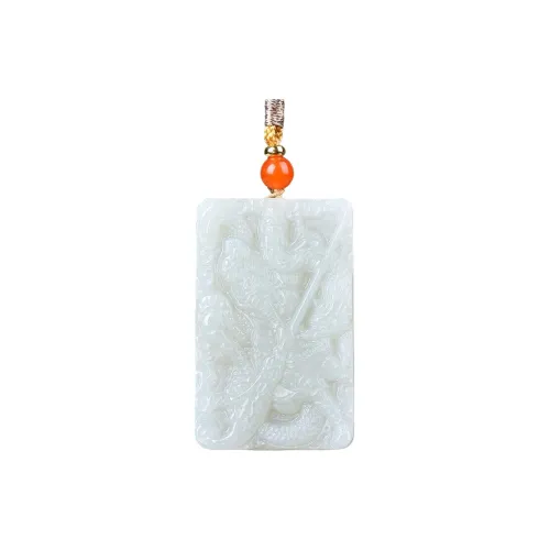 Jing Ruyu Pendants Pale Greenish White Jade Men's