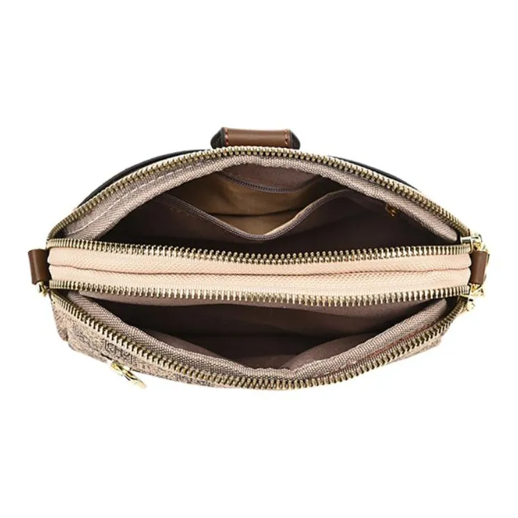 BRINCH PVC Crossbody Bag, Shoulder Bag Regular Women's Khaki/Coffee-3