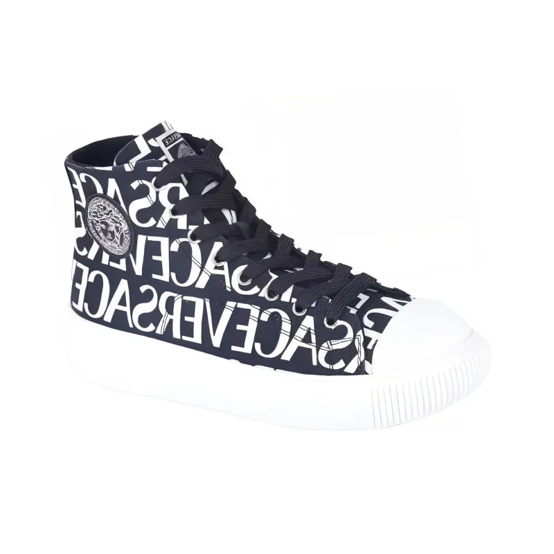 VERSACE Skateboard Shoes Men's Black White-2