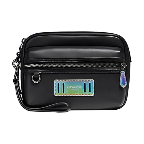 COACH Terrain Calfskin Shoulder Bag Crossbody Bag Small Size Men's Black