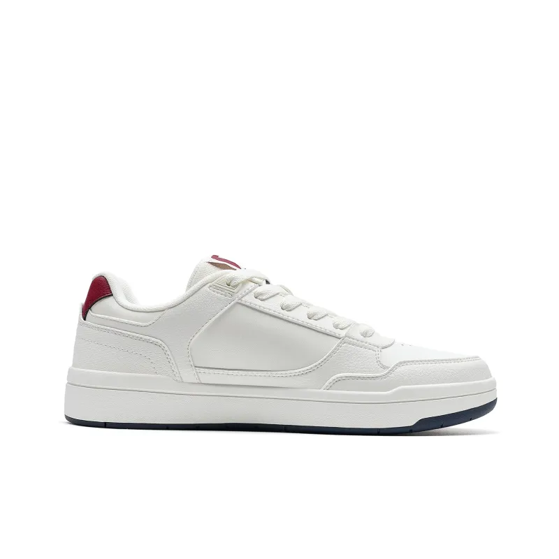 XTEP Air Force 1 Wear resistant And Lightweight Low Top Skateboard Shoes Men's White Red-1
