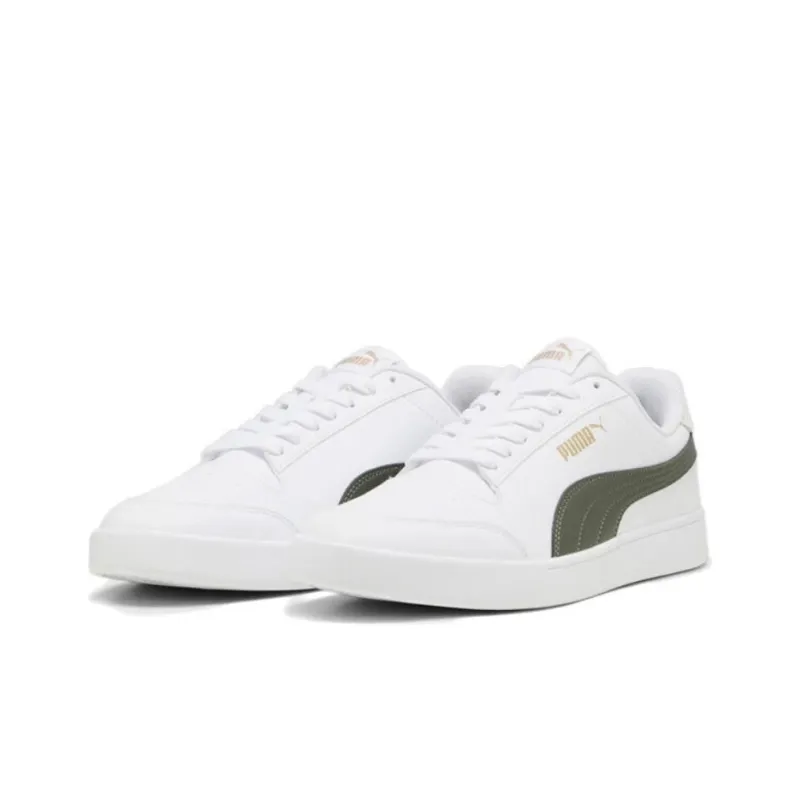 PUMA Shuffle Anti Slip Wear Resistant Low Top Skateboard Shoes Unisex White Green-2