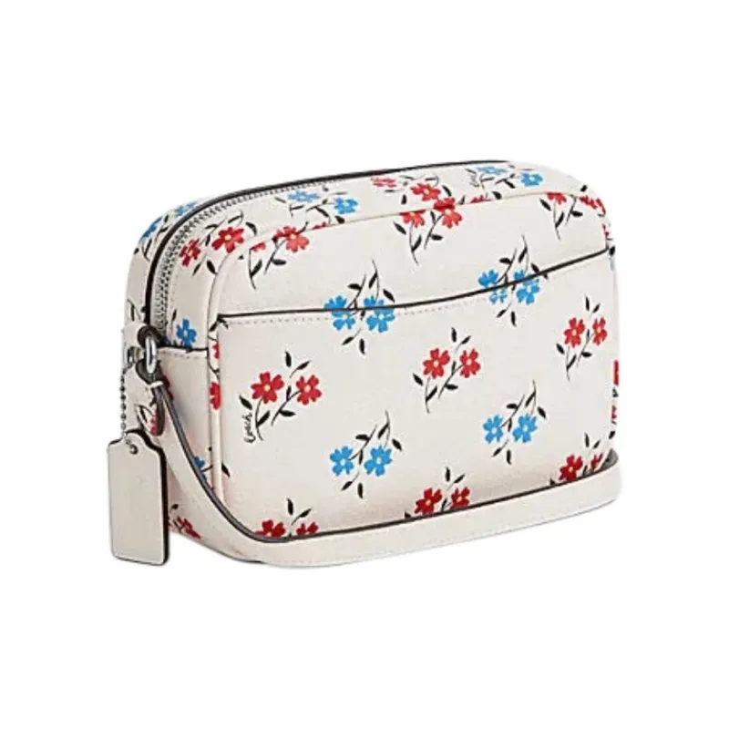 COACH Jamie Canvas With Leather Camera Bag Shoulder Bag Crossbody Bag Small Size Women's White Lime Multicolor-1