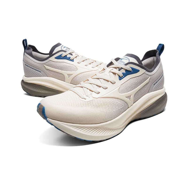 Mizuno Anti Slip Wear Resistant Supportive Breathable Low Top Running Shoes Unisex Beige Gray-3