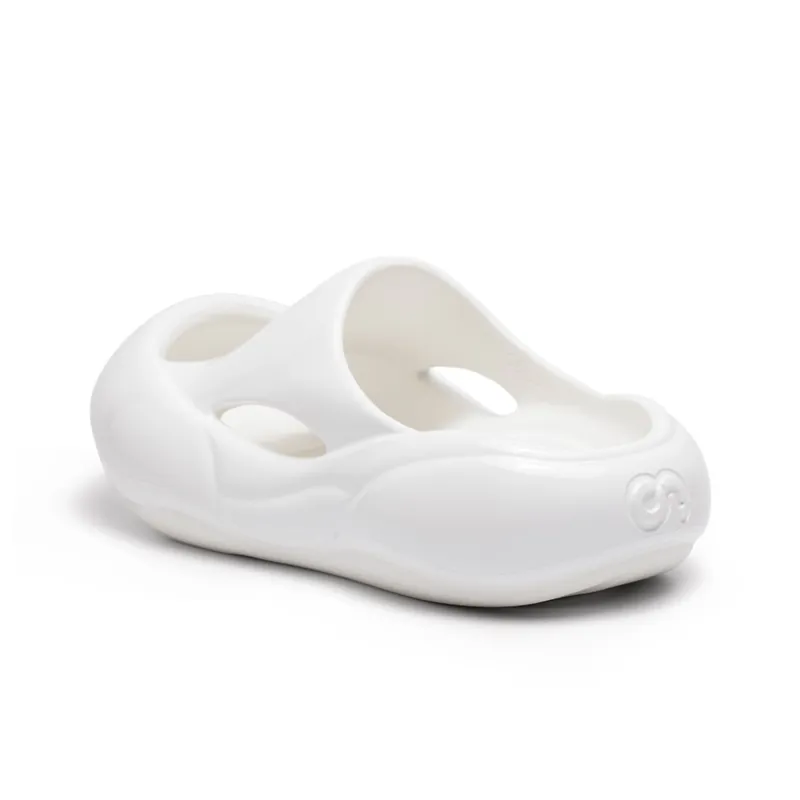CN EVA Slip Resistant Odor Resistant Abrasion Resistant Slide Slippers Unisex White-2