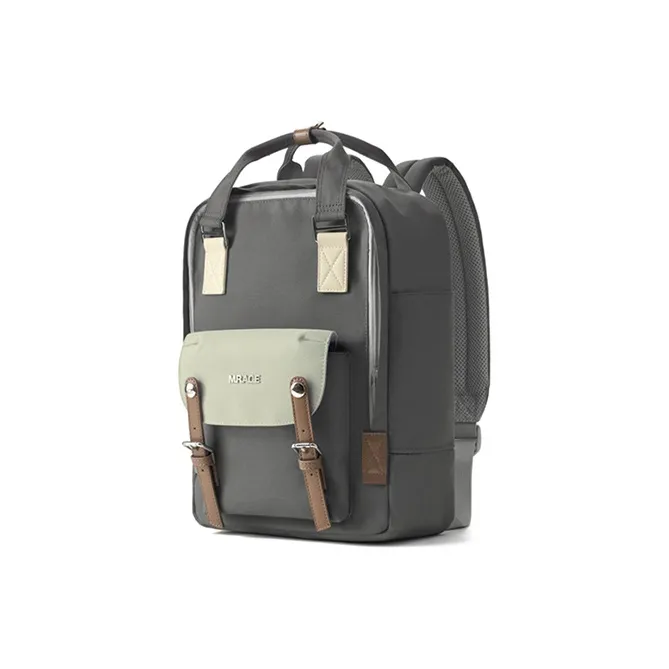 MR.ACE HOMME Polyester Backpack Tubas Unisex Mountain Green/Mist Blue/Graphite Gray-12