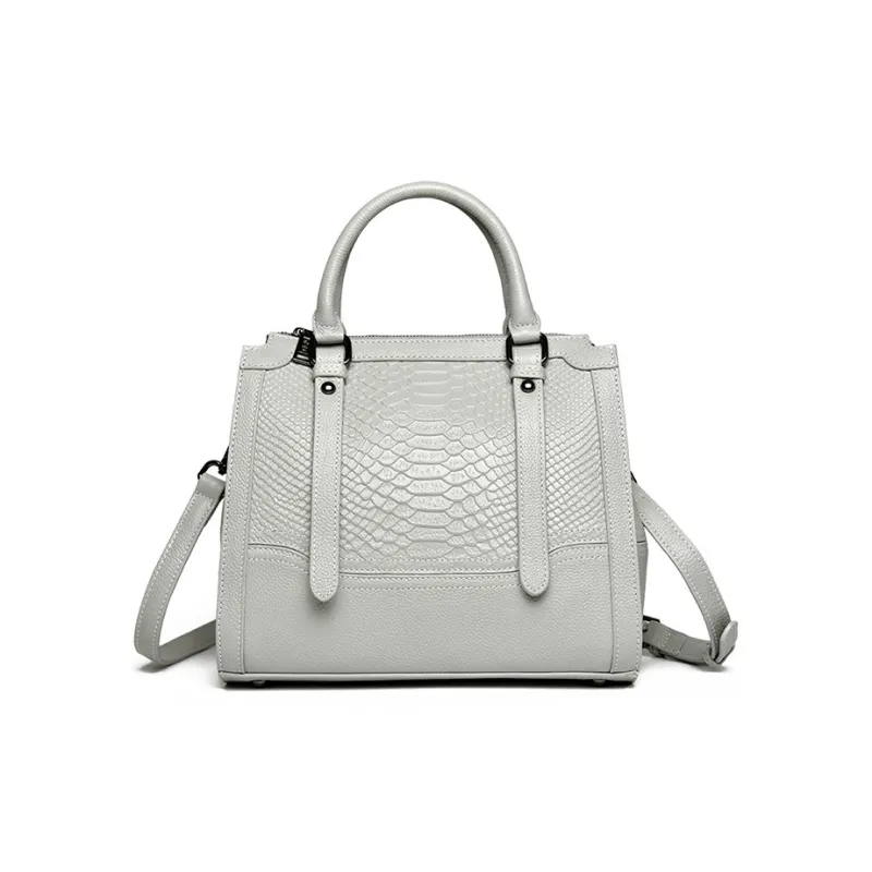 TTaG．baG Top Grain Cow Leather Handbag Women's Blue/White/Red/Black-3
