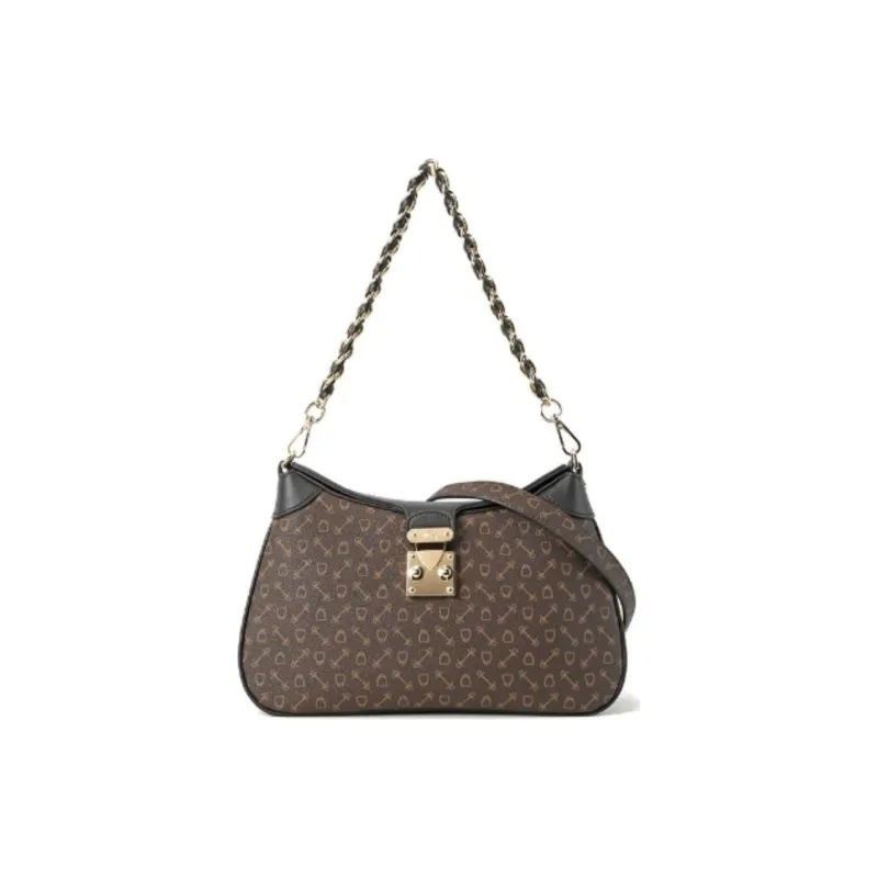 Why Artificial Leather Handbag, Shoulder Bag Medium Size Women's Milk Tea/Coffee & Black-6