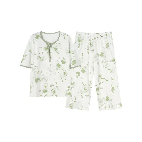 The Story Of The Flower Season Pajama Set Women's White